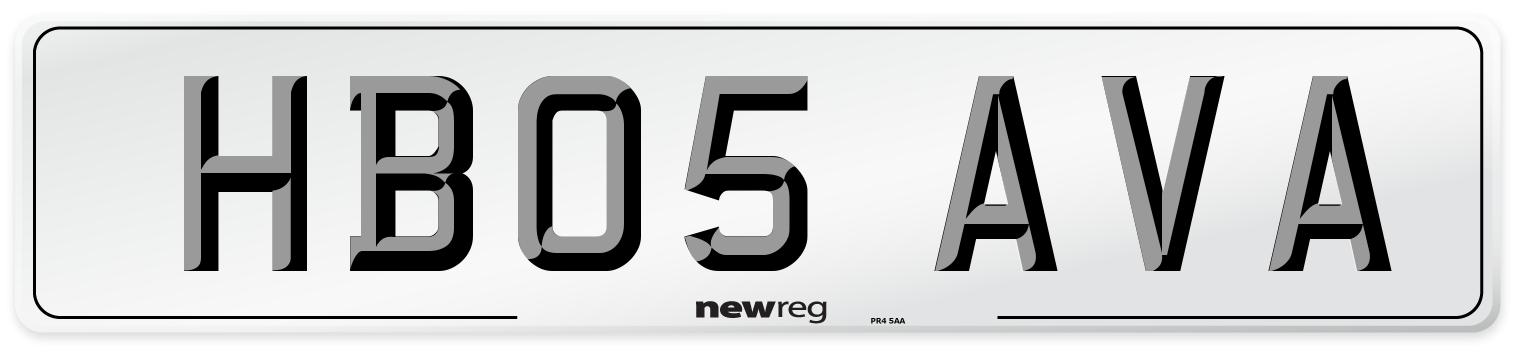 HB05 AVA Number Plate from New Reg